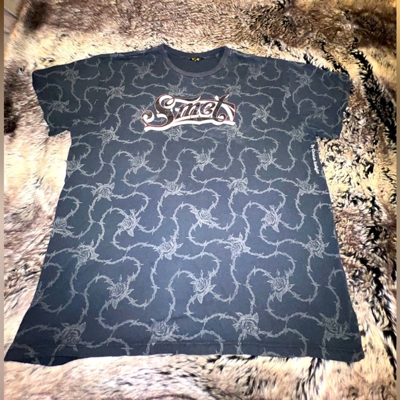 Rare SMET by Christian Audigier “Born on the Street" Y2k rhinestones T-shirt, XL - Picture 1 of 12